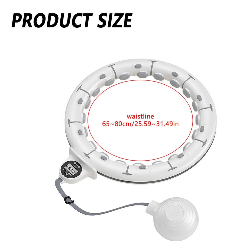 Smart Weighted Fitness Hu La Hoop Fitness Massage Exercise Circle with Ball and Counter for Adults Weight Loss