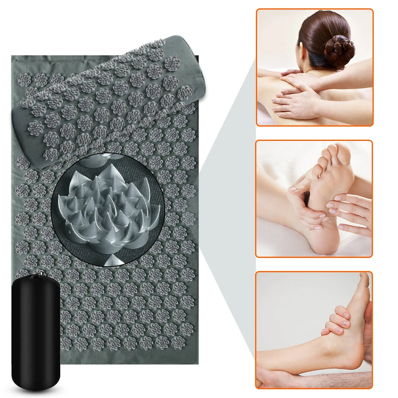 Massage Cushion Yoga Acupressure Mat Acupuncture Massage Mat Relieve Stree Back Body Pain Spike Mat Foot Massager Shakti Mat