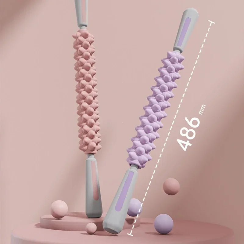 Yoga Massage Stick Yoga Fitness Wolf Teeth Muscles Massage Stick Calves Thighs Quadriceps Arm Forearm Relaxation Artifact Roller