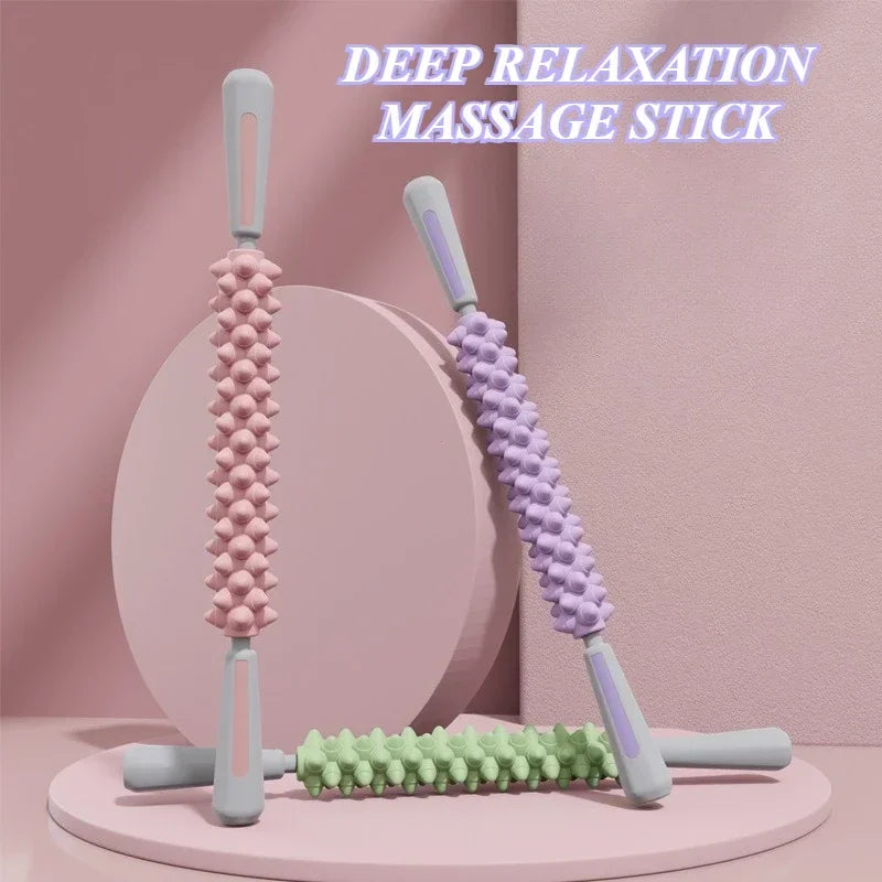 Yoga Massage Stick Yoga Fitness Wolf Teeth Muscles Massage Stick Calves Thighs Quadriceps Arm Forearm Relaxation Artifact Roller